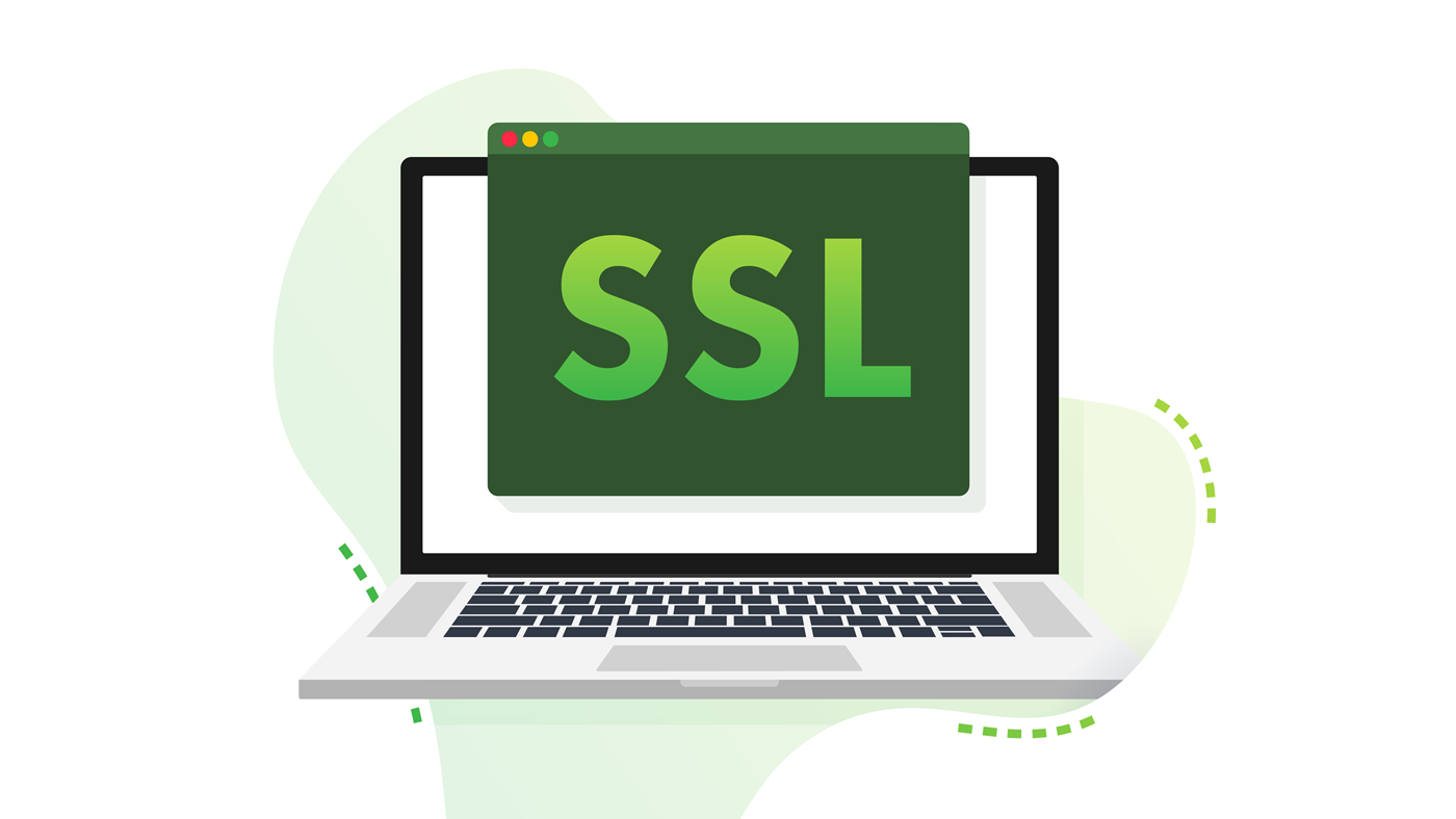 SSL設定されたパソコンイラスト