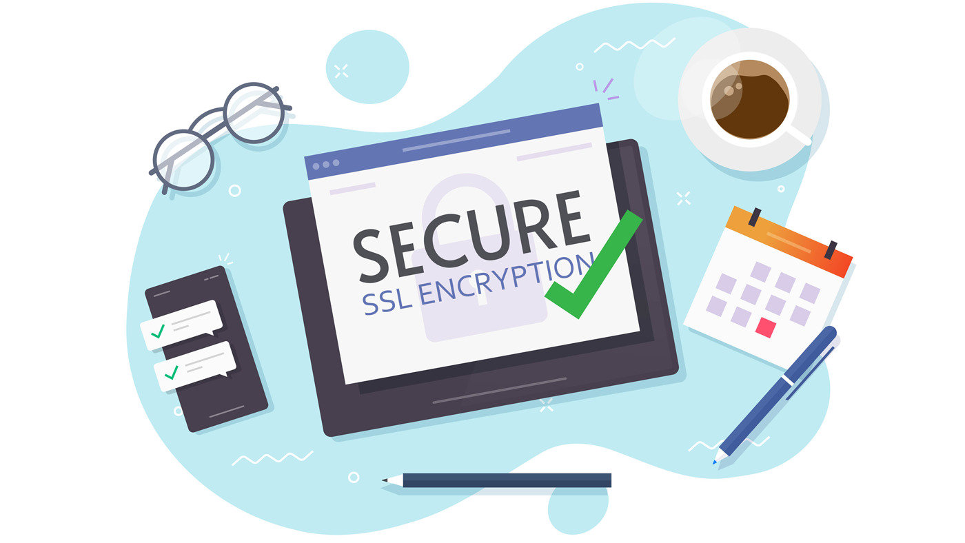 タブレットにSECUREと表示されているイラスト